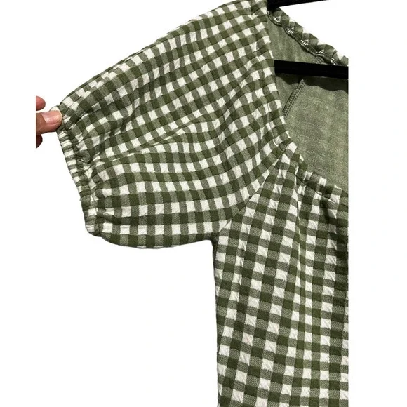 Madewell Jacquard Puff-Sleeve Mini Dress Gingham Check - Picture 4 of 12